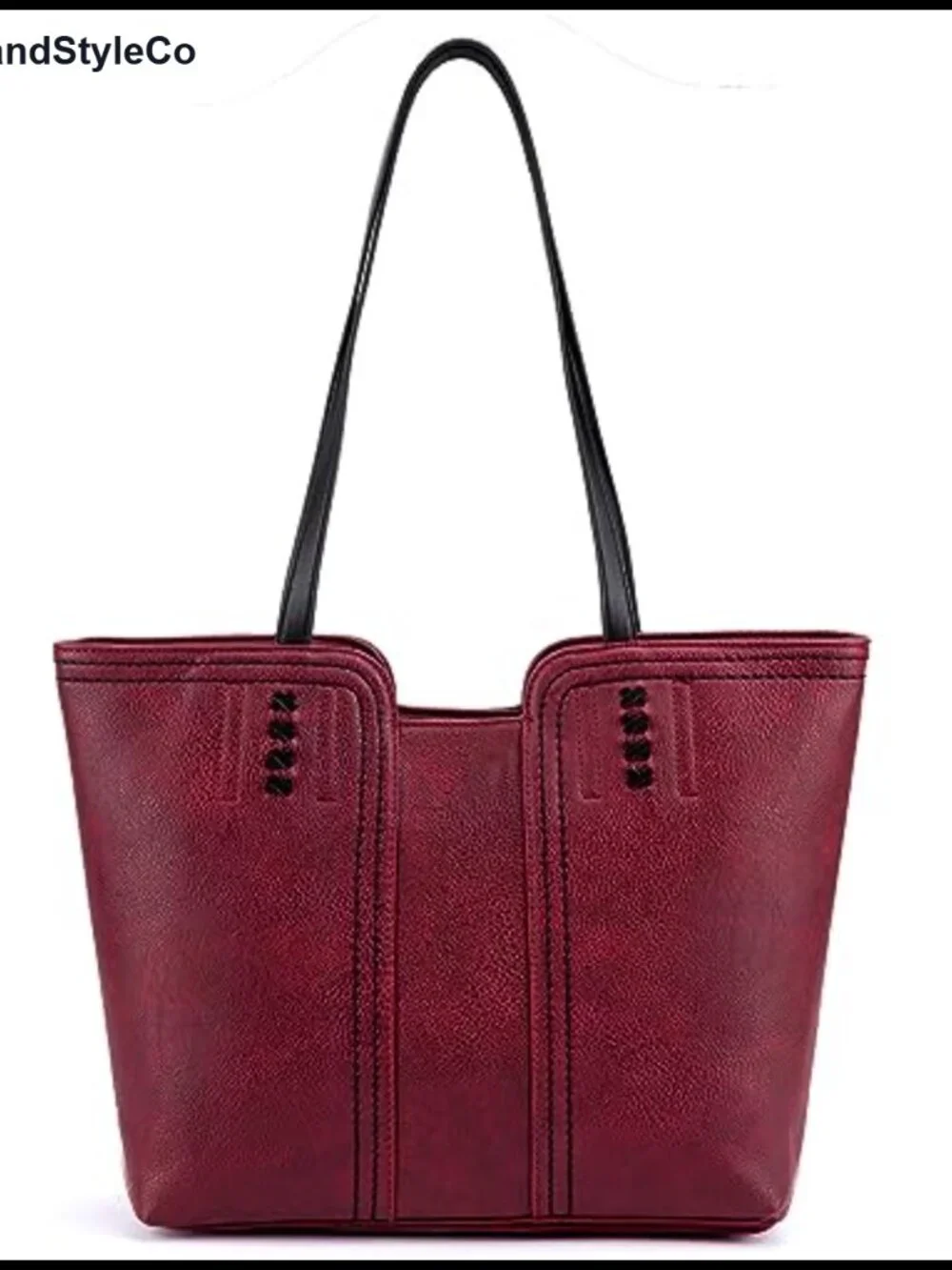 Vegan Leather Satchel Tote Bag with Handles Shoulder Purse